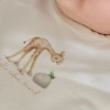 Witte t-shirt met giraf - T-shirt long sleeves creme 